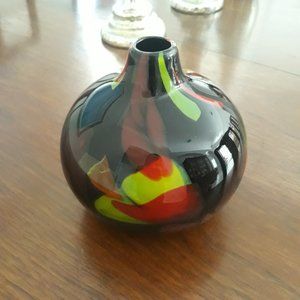 Hand Blown Glass Vase Beautiful Multi Color Art